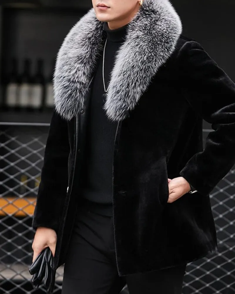 Big & Tall Men's Mid-length Padded Fur Collar Coat S-4XL sold by Biggmans product image thumbnail 5