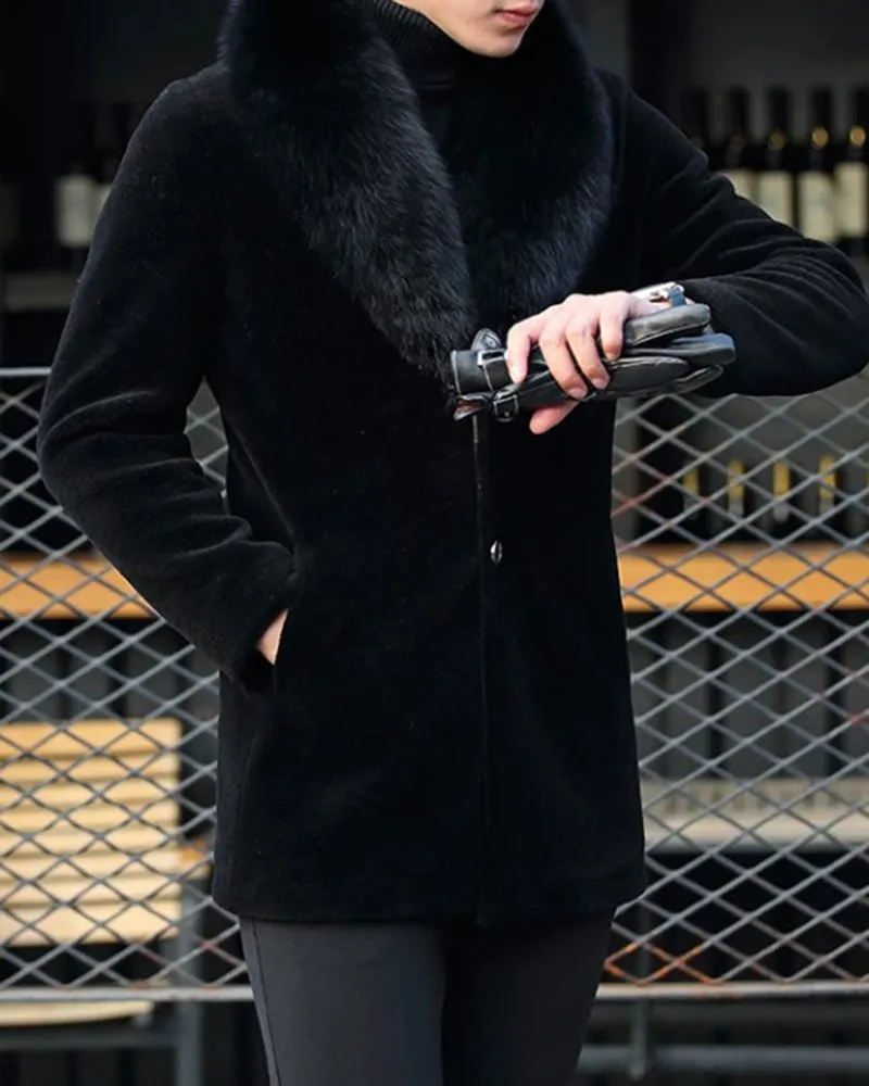Big & Tall Men's Mid-length Padded Fur Collar Coat S-4XL sold by Biggmans product image thumbnail 2