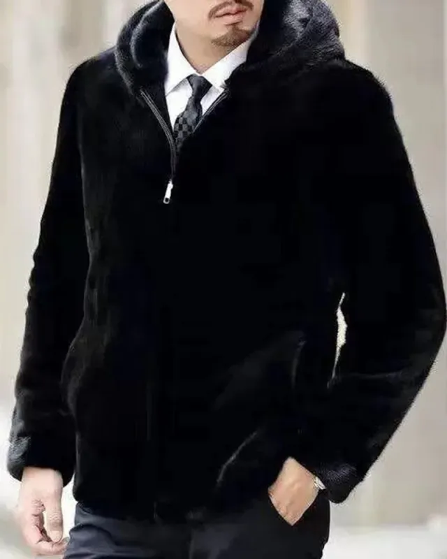 Big & Tall Men's Mink Faux Fur Hooded Coat M-6XL sold by Biggmans