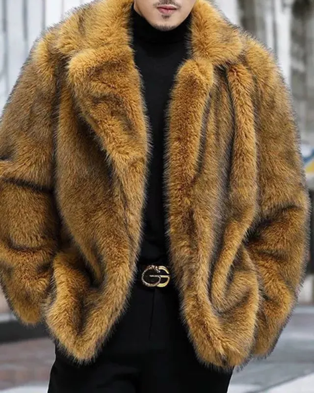 Big & Tall Men's Faux Fur Casual Padded Warm Coat M-6XL sold by Biggmans