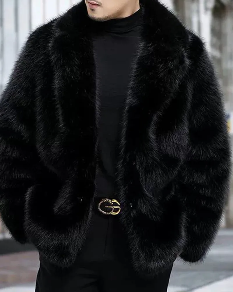 Big & Tall Men's Faux Fur Casual Padded Warm Coat M-6XL sold by Biggmans product image thumbnail 2