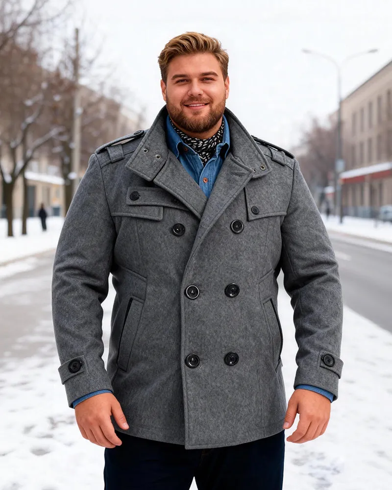Big & Tall Men's Slim Fit Long Woolen Trench Coat M-4XL sold by Biggmans product image thumbnail 2