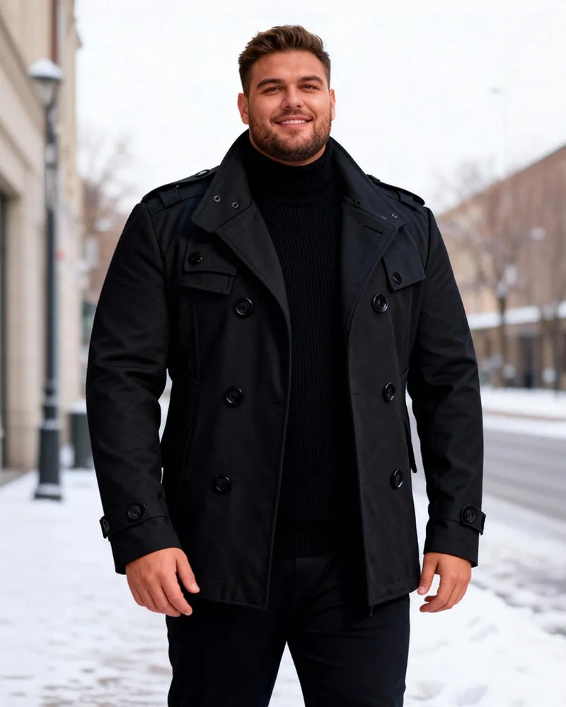 Big & Tall Men's Slim Fit Long Woolen Trench Coat M-4XL sold by Biggmans product image thumbnail 3
