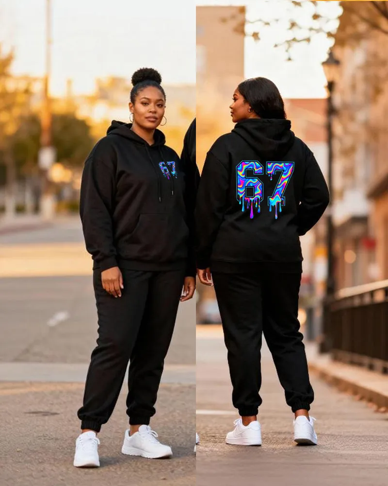 Big & Tall Couples "Power Couple Powered By God" Faith Theme Printed Hoodie Set sold by Biggmans product image thumbnail 4