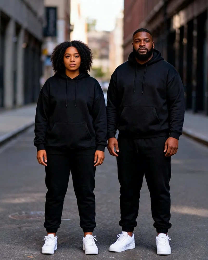 Big & Tall Couples "Power Couple Powered By God" Faith Theme Printed Hoodie Set sold by Biggmans product image thumbnail 2