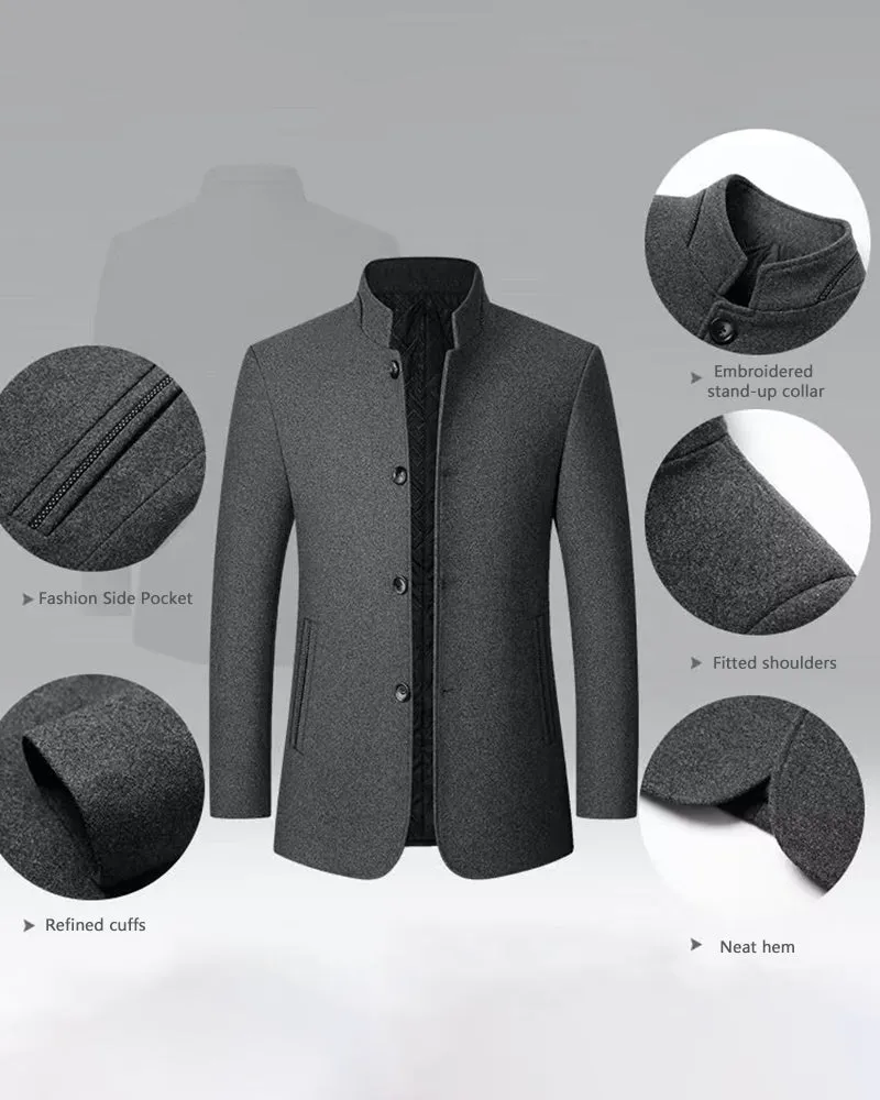 Big & Tall Men's Business Woolen Jacket Collar Jacket M-4XL sold by Biggmans product image thumbnail 3