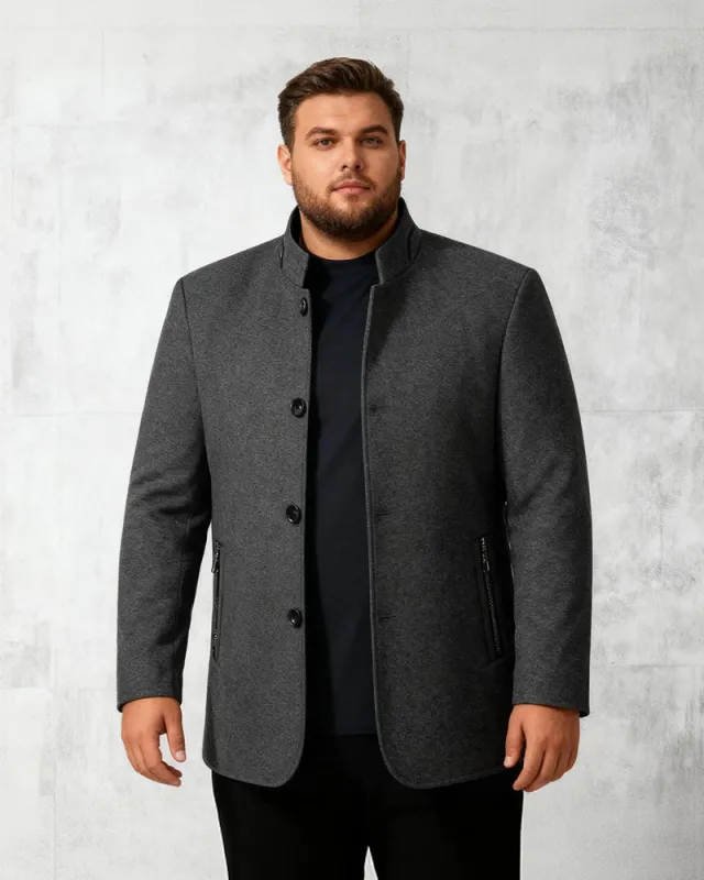 Big & Tall Men's Business Woolen Jacket Collar Jacket M-4XL sold by Biggmans