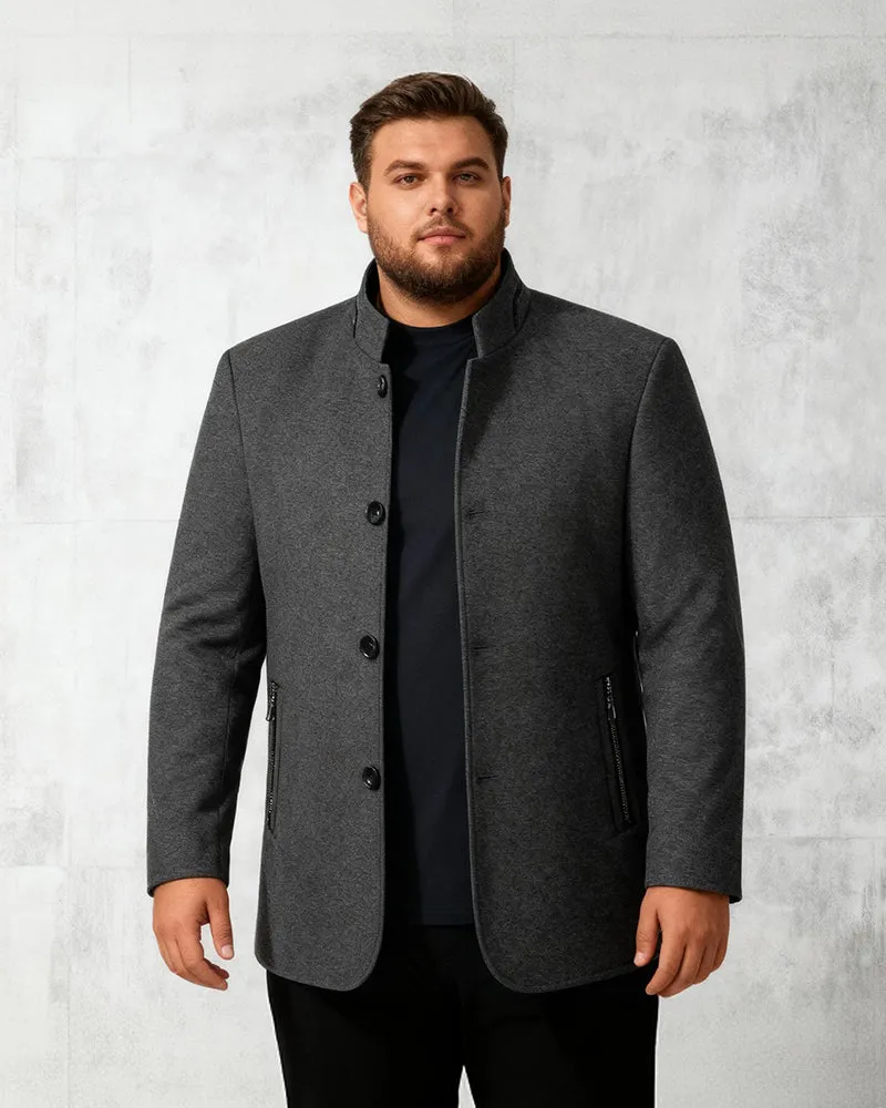 Big & Tall Men's Business Woolen Jacket Collar Jacket M-4XL sold by Biggmans