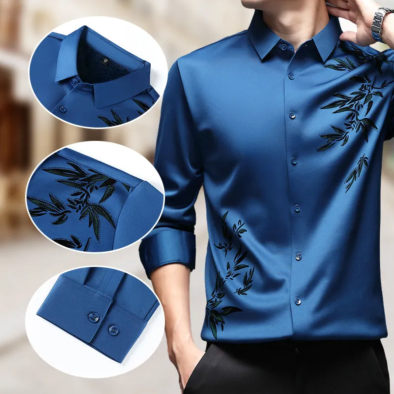 Men's Thickened Print Lapel Button Down Shirts sold by Biggmans product image thumbnail 5