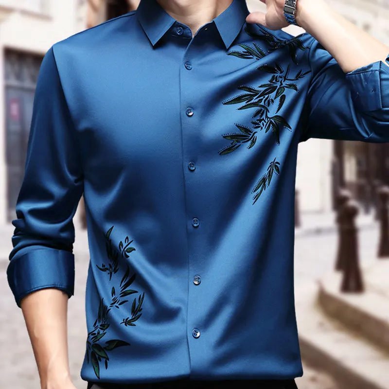Men's Thickened Print Lapel Button Down Shirts sold by Biggmans product image thumbnail 3