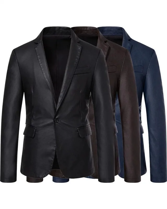 Big & Tall Men's Casual Slim Leather Jacket M-5XL sold by Biggmans