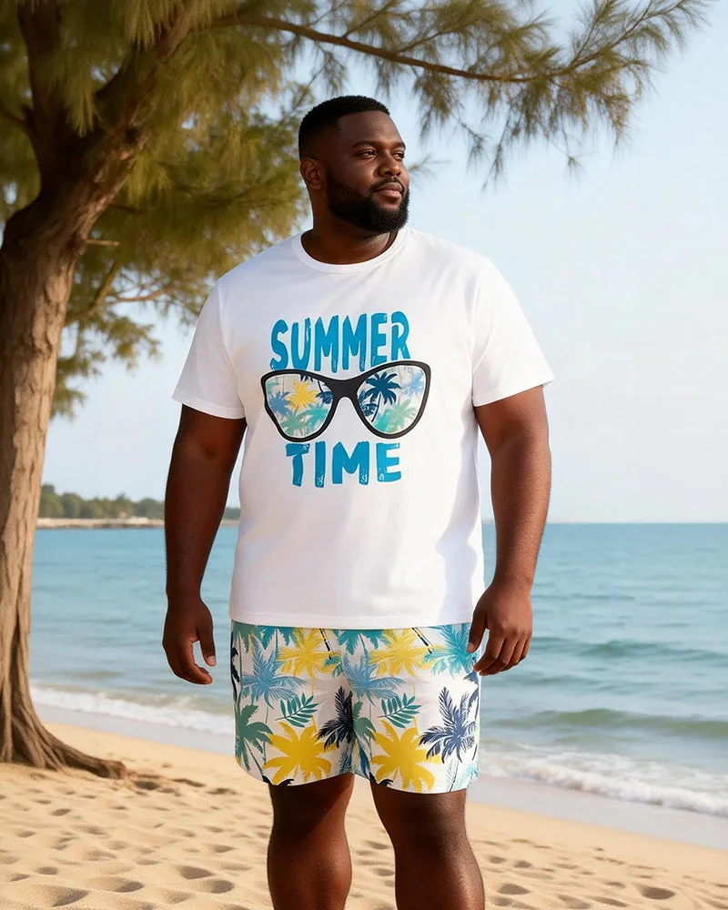Big & Tall Men's Sunglasses Elements Summer Printed Round Neck Short Sleeve T-Shirt Shorts Set sold by Biggmans