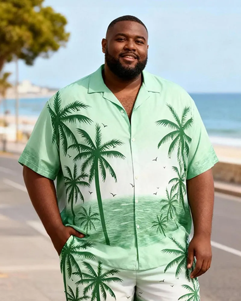 Big & Tall Men's Green Coconut Gradual Print Short Sleeve Shirt Shorts Set sold by Biggmans product image thumbnail 4