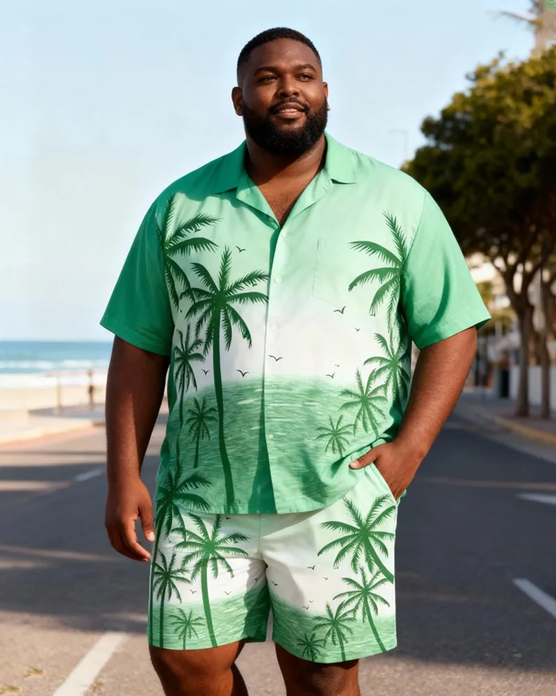 Big & Tall Men's Green Coconut Gradual Print Short Sleeve Shirt Shorts Set sold by Biggmans product image thumbnail 2