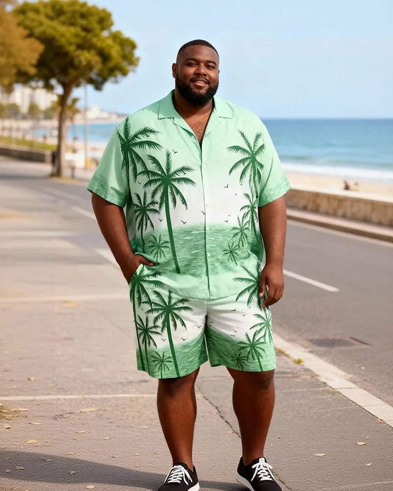Big & Tall Men's Green Coconut Gradual Print Short Sleeve Shirt Shorts Set sold by Biggmans product image thumbnail 3