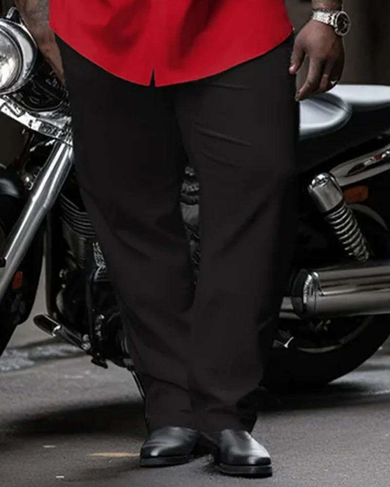 Big & Tall Men's Red African Collar Totem Print Long Sleeve Shirt Pants Set sold by Biggmans product image thumbnail 3