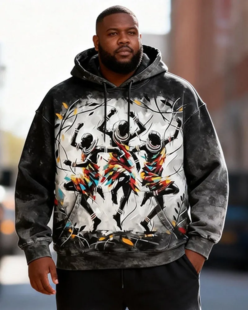 Big & Tall Men's Street Dancer Tie-Dye Gradient Print Hoodie Set sold by Biggmans product image thumbnail 2