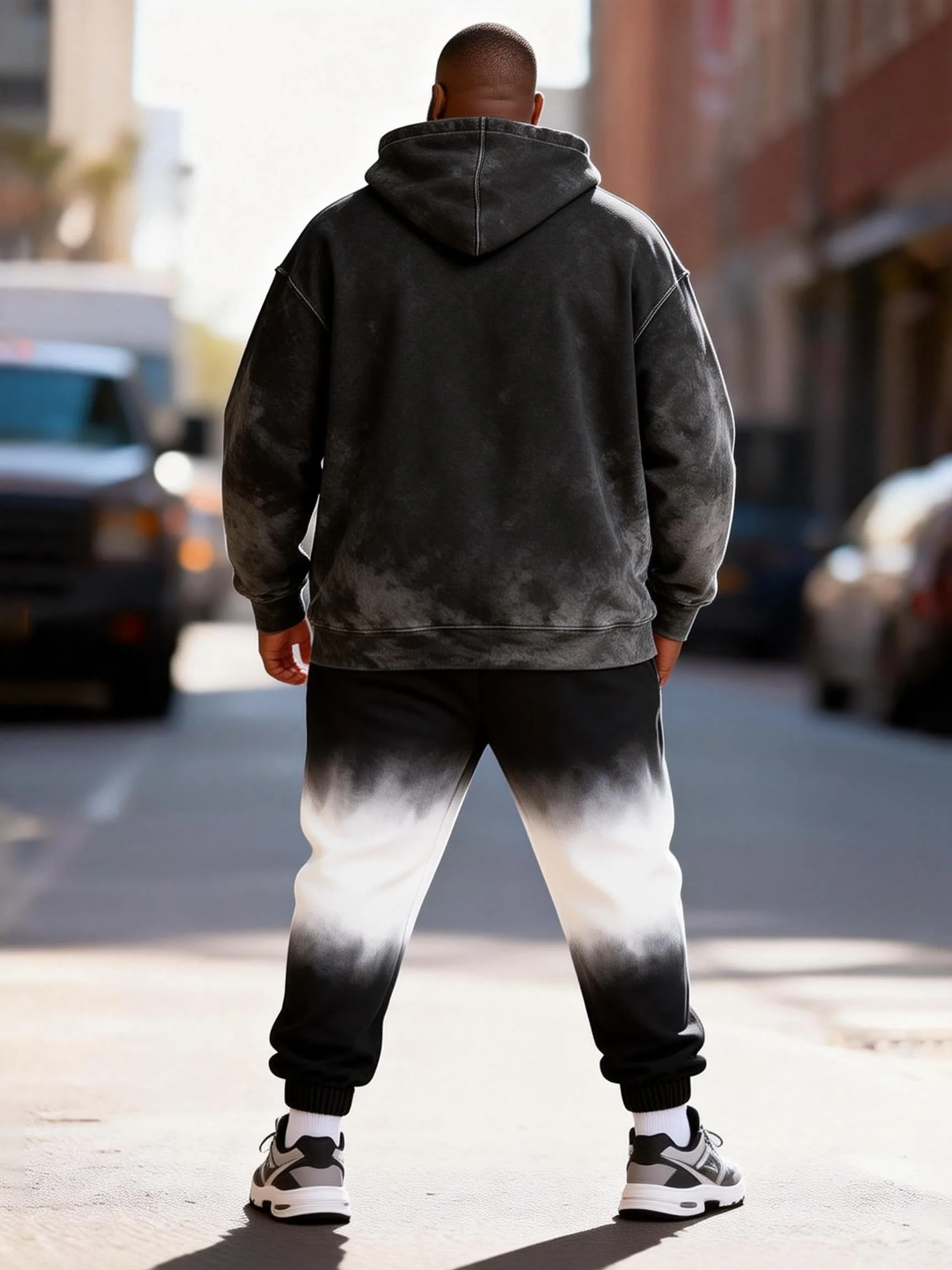 Big & Tall Men's Street Dancer Tie-Dye Gradient Print Hoodie Set sold by Biggmans product image thumbnail 5