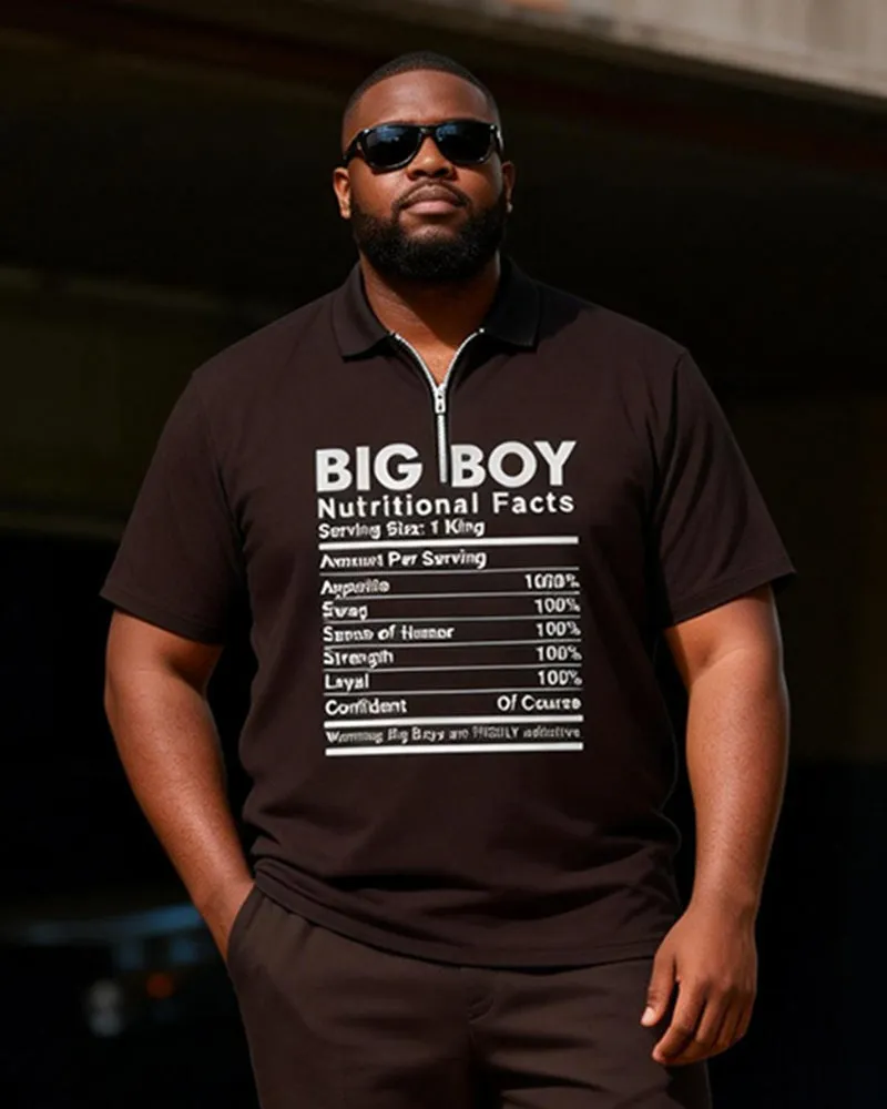 Big & Tall Men's "BIG BOY" Fun Label Printed Zipper Polo Short Sleeve Pants Set sold by Biggmans product image thumbnail 2