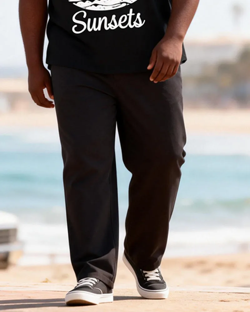 Big & Tall Men's Sun-chasing Coconut Tree Printed Zipper Polo Short-sleeved Pants Set sold by Biggmans product image thumbnail 3