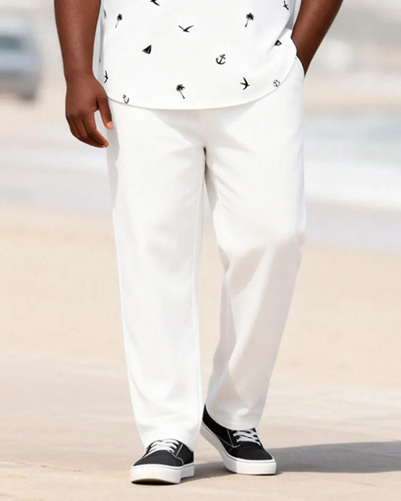 Big & Tall Men's Nautical Elements Print Zipper Polo Short Sleeve Pants Set sold by Biggmans product image thumbnail 3