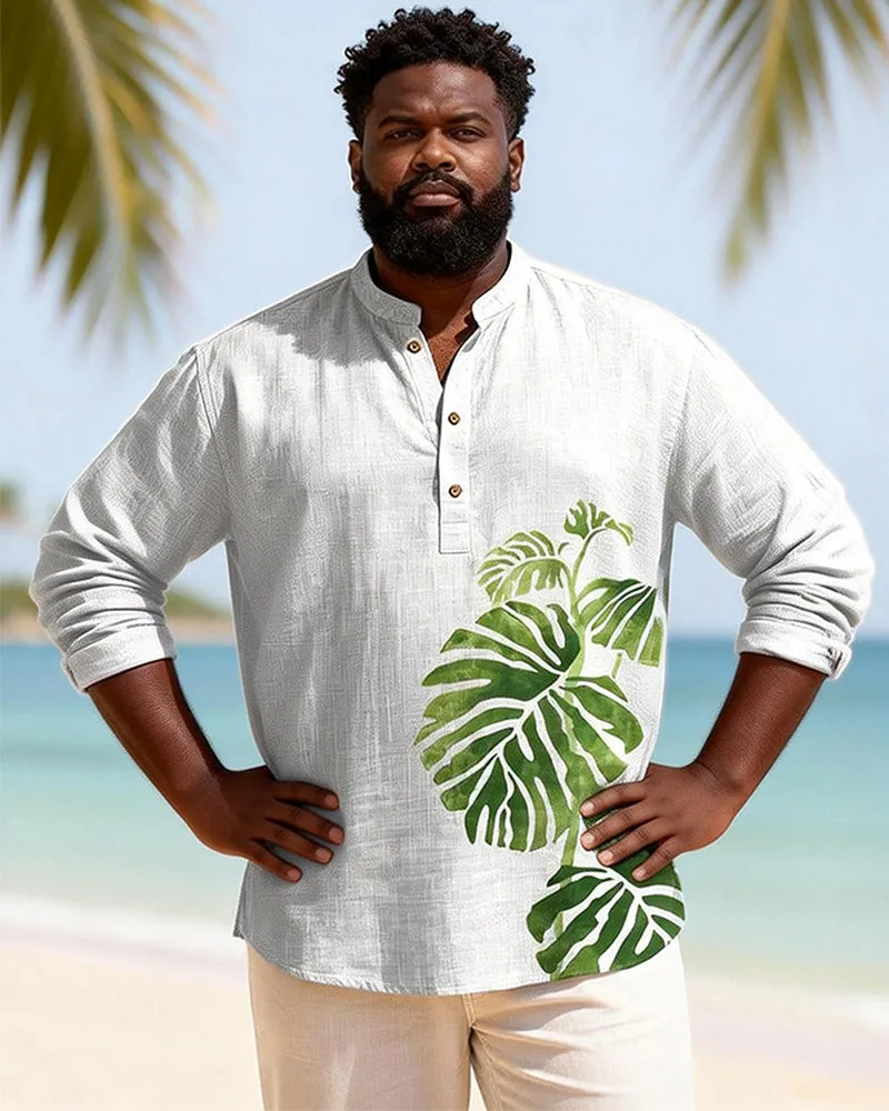 Big & Tall Men's Printed Henry Collar Long Sleeve Shirt sold by Biggmans product image thumbnail 2