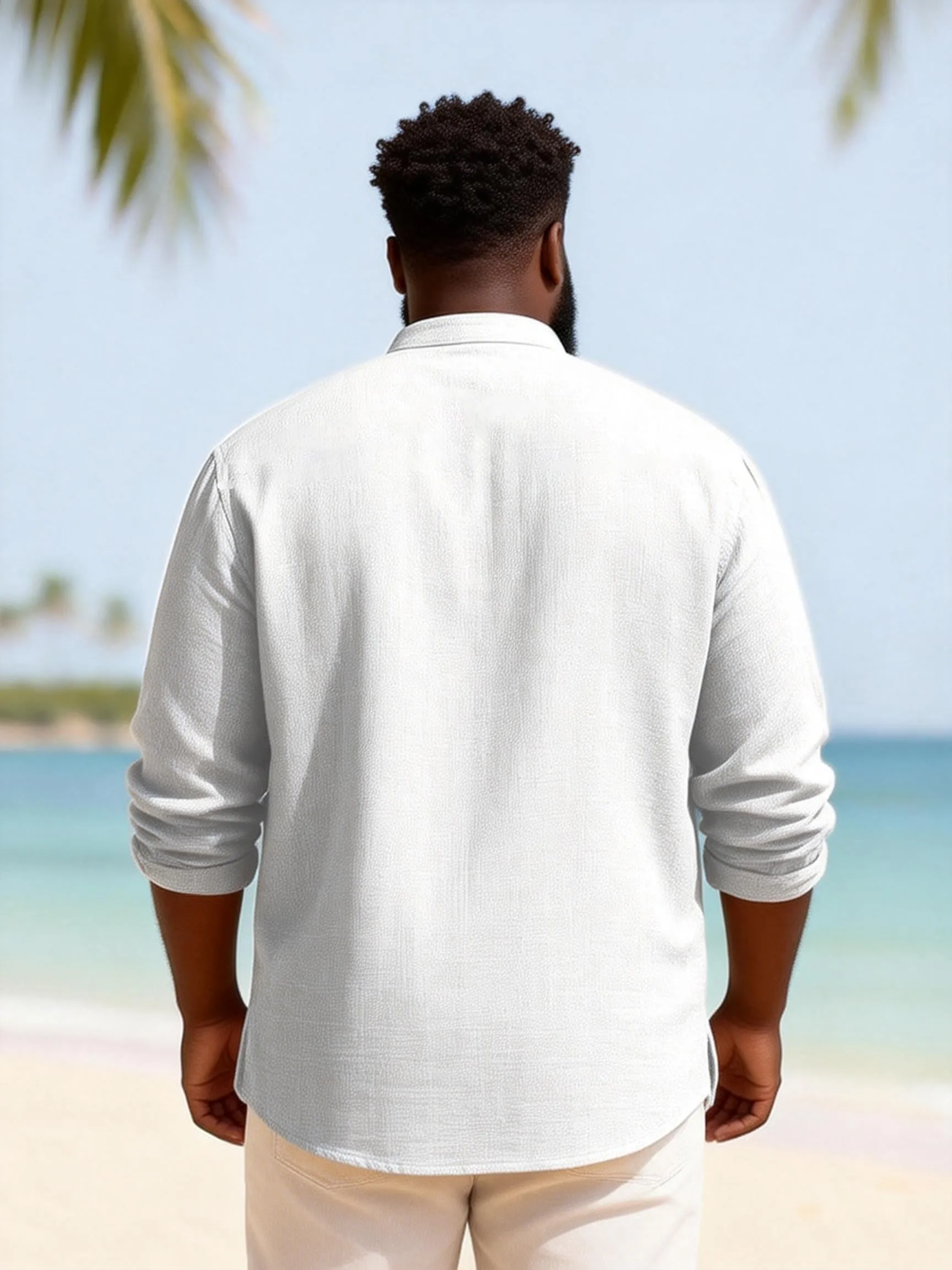 Big & Tall Men's SOUL Alphabet Print Henry Collar Long Sleeve Shirt sold by Biggmans product image thumbnail 4