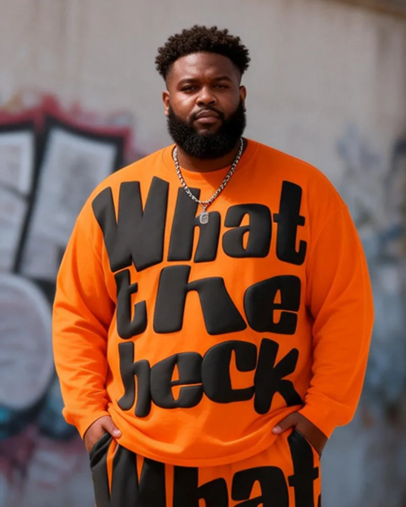 Big & Tall Men's What The Heck Alphabet Print Long Sleeve T-Shirt Pants Set sold by Biggmans product image thumbnail 2