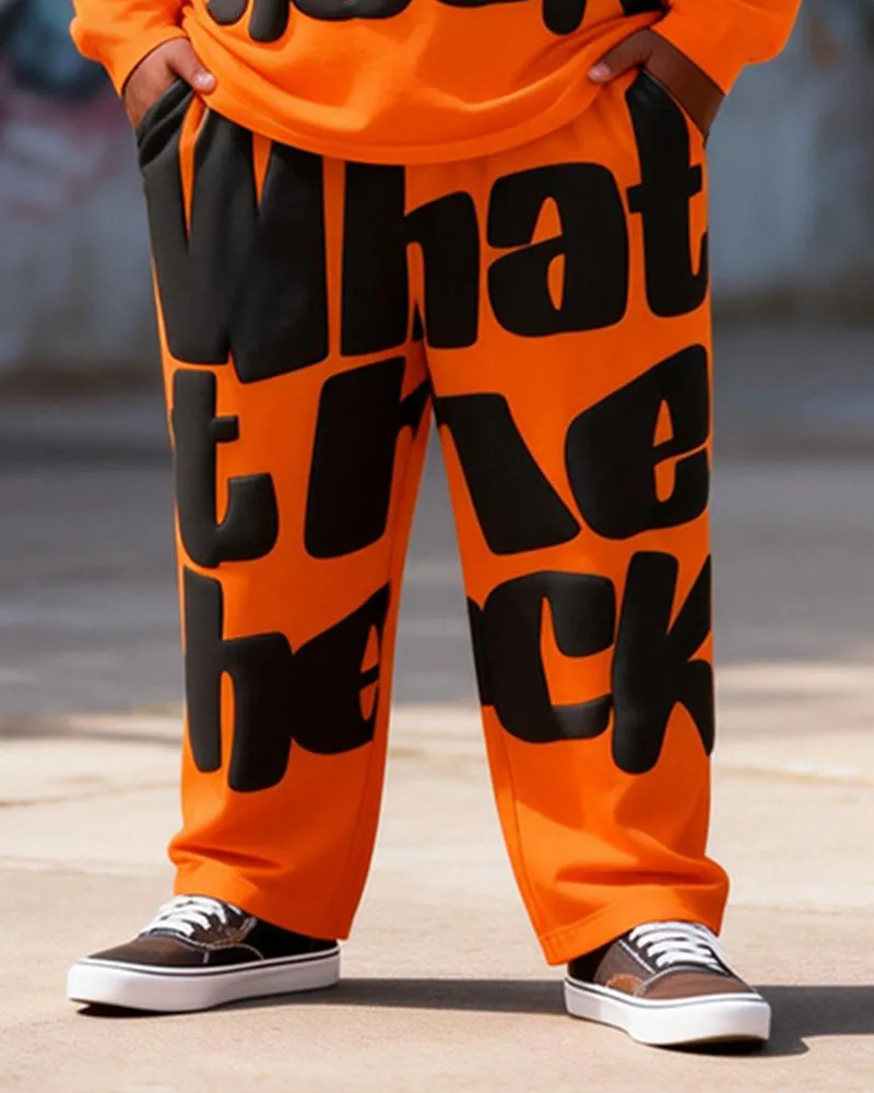 Big & Tall Men's What The Heck Alphabet Print Long Sleeve T-Shirt Pants Set sold by Biggmans product image thumbnail 3