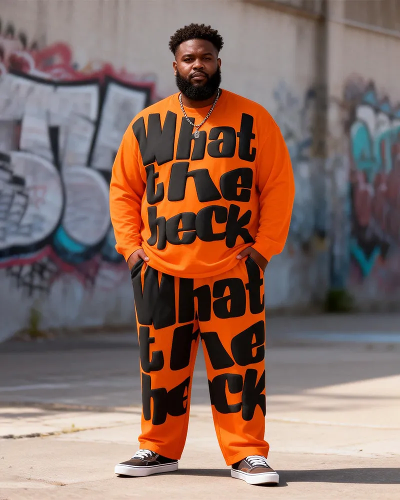 Big & Tall Men's What The Heck Alphabet Print Long Sleeve T-Shirt Pants Set sold by Biggmans product image thumbnail 4