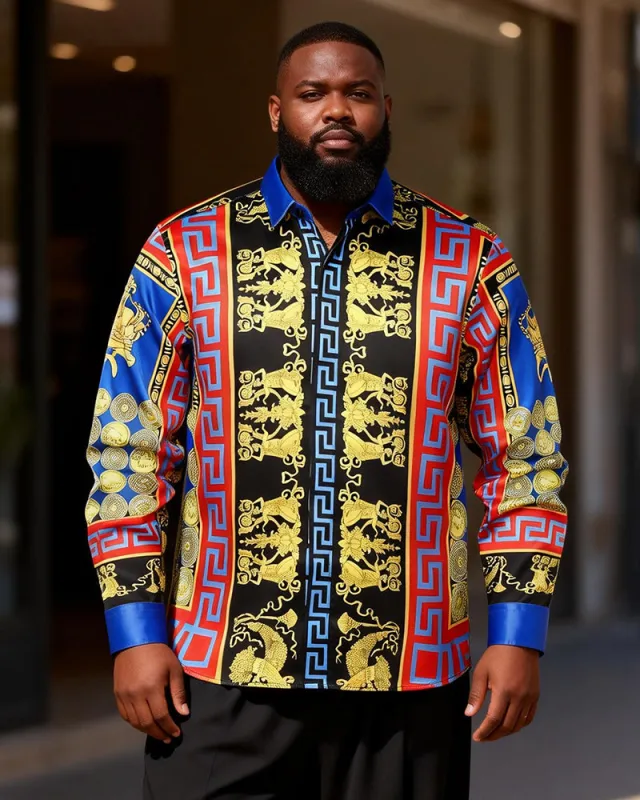 Big & Tall Men's Printed Long Sleeve Shirt sold by Biggmans