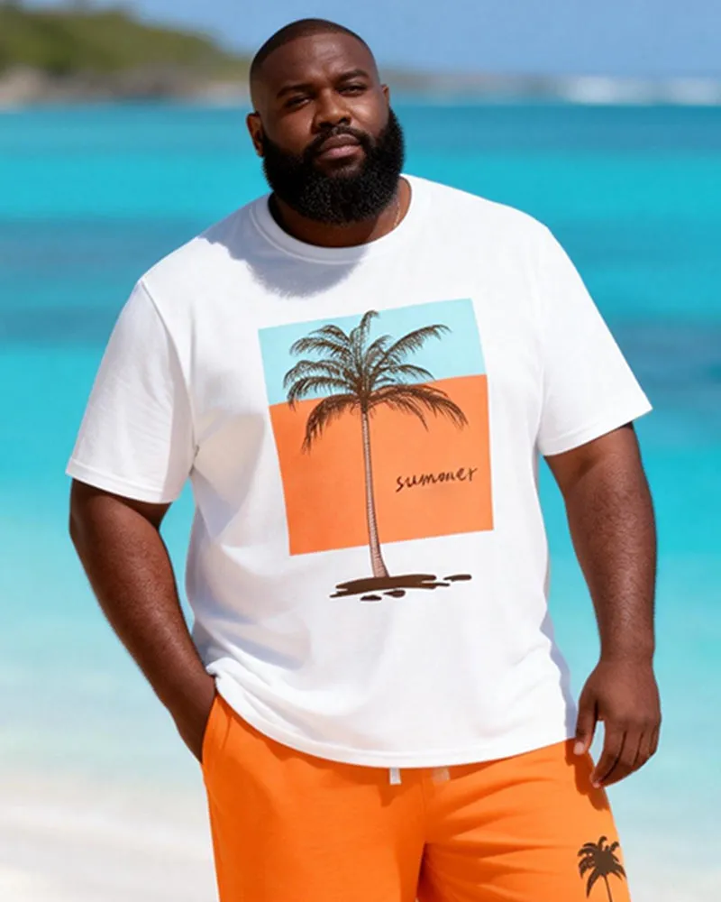 Big & Tall Men's Summer Coconut Shadow Print Round Neck Short Sleeve T-Shirt Shorts Set sold by Biggmans product image thumbnail 3