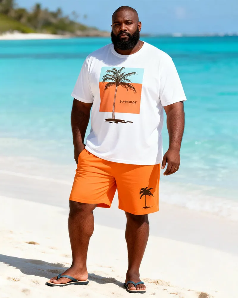 Big & Tall Men's Summer Coconut Shadow Print Round Neck Short Sleeve T-Shirt Shorts Set sold by Biggmans product image thumbnail 2