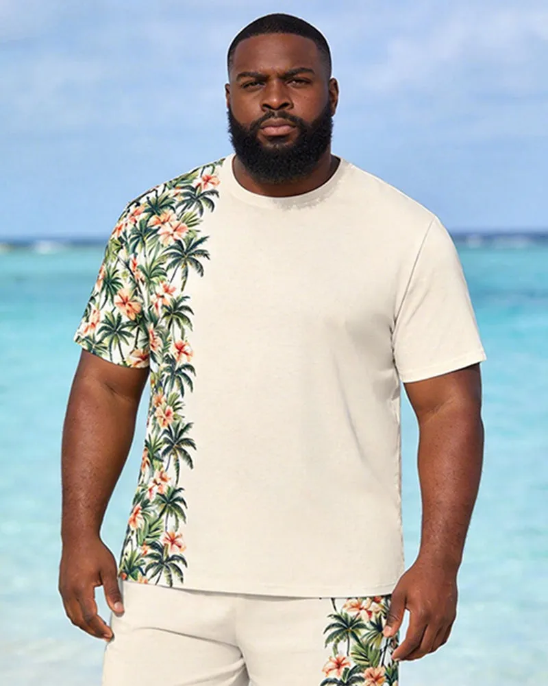 Big & Tall Men's Coconut Blossoms Side Print Round Neck Short Sleeve T-Shirt Shorts Set sold by Biggmans product image thumbnail 2