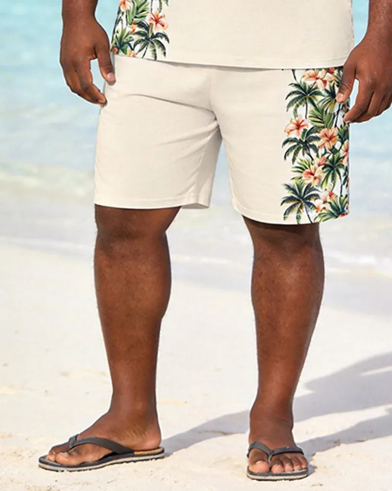 Big & Tall Men's Coconut Blossoms Side Print Round Neck Short Sleeve T-Shirt Shorts Set sold by Biggmans product image thumbnail 3