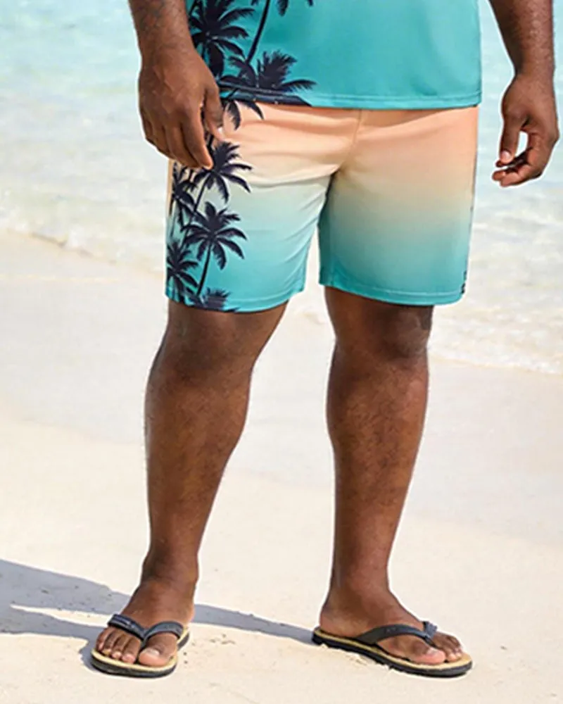 Big & Tall Men's Coconut Grove Gradient Print Round Neck Short Sleeve T-Shirt Shorts Set sold by Biggmans product image thumbnail 3