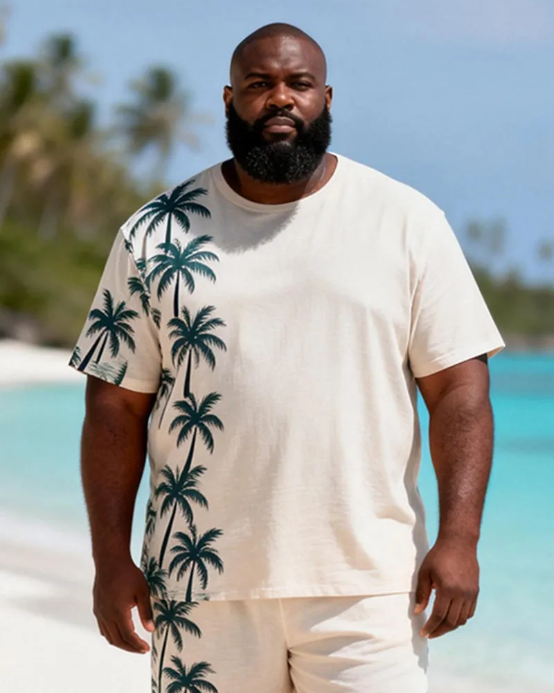 Big & Tall Men's Coconut Tree Side Print Crewneck Short Sleeve T-Shirt Shorts Set sold by Biggmans product image thumbnail 2