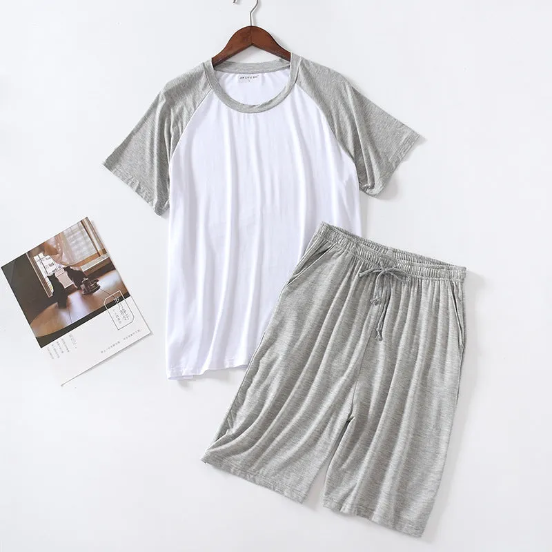 Modal Pajamas Men's Thin Loose Short-sleeved Shorts Summer Outwear Sports Home Suit sold by Biggmans product image thumbnail 2