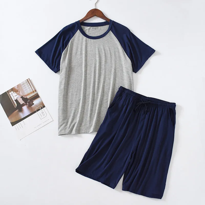 Modal Pajamas Men's Thin Loose Short-sleeved Shorts Summer Outwear Sports Home Suit sold by Biggmans product image thumbnail 4