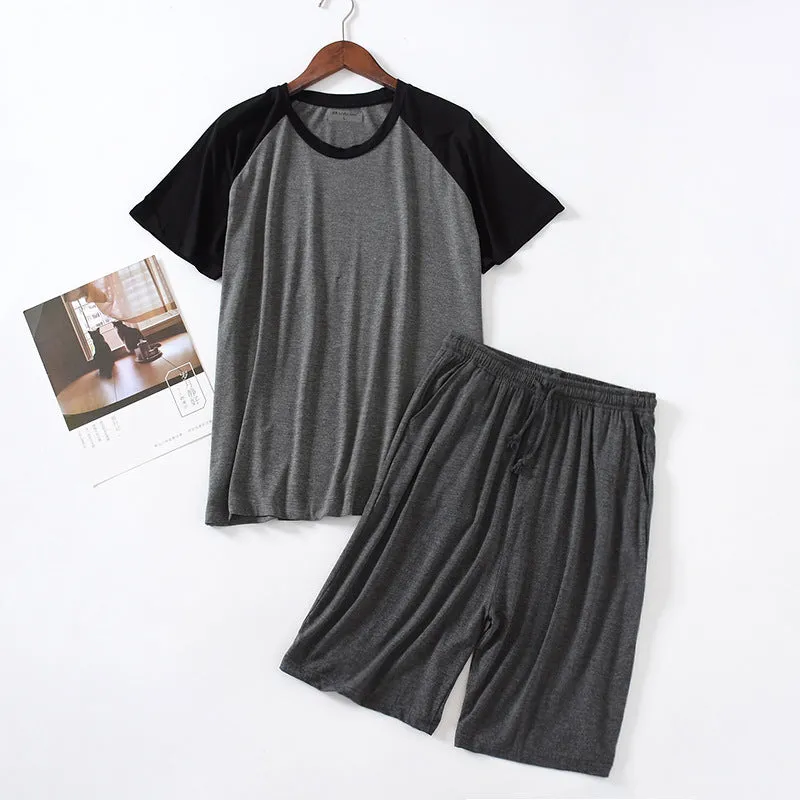 Modal Pajamas Men's Thin Loose Short-sleeved Shorts Summer Outwear Sports Home Suit sold by Biggmans product image thumbnail 3