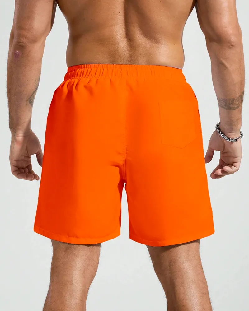 Men's Big & Tall Orange Solid Swim Trunks sold by Biggmans product image thumbnail 3