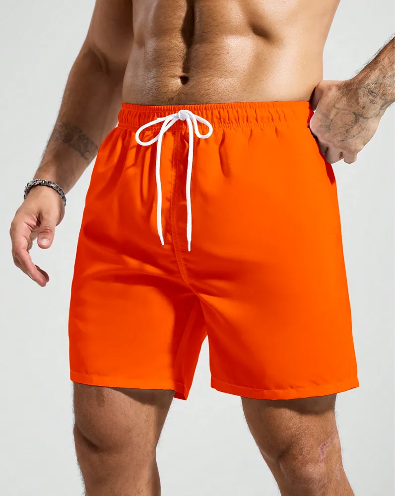 Men's Big & Tall Orange Solid Swim Trunks sold by Biggmans product image thumbnail 2