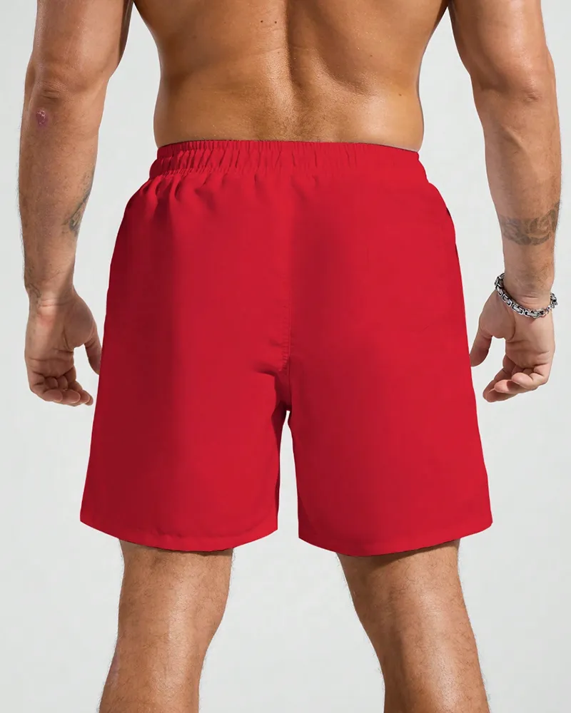 Men's Big & Tall Red Solid Swim Trunks sold by Biggmans product image thumbnail 2