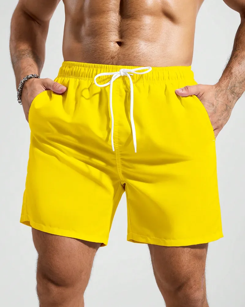Men's Big & Tall Yellow Solid Swim Trunks sold by Biggmans
