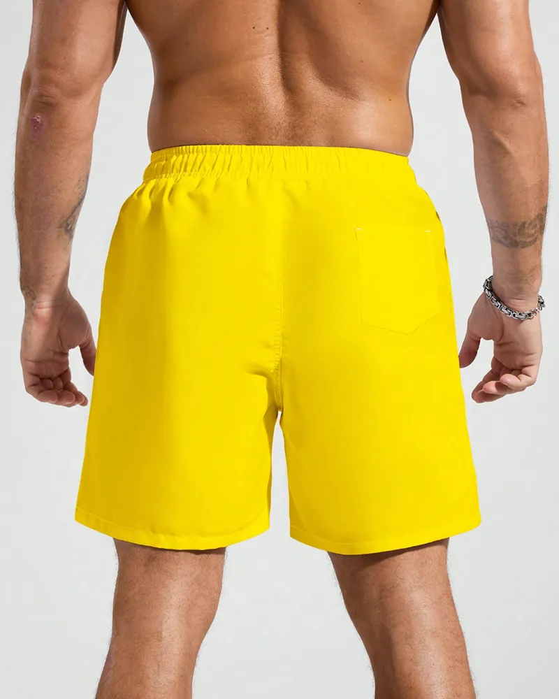 Men's Big & Tall Yellow Solid Swim Trunks sold by Biggmans product image thumbnail 3