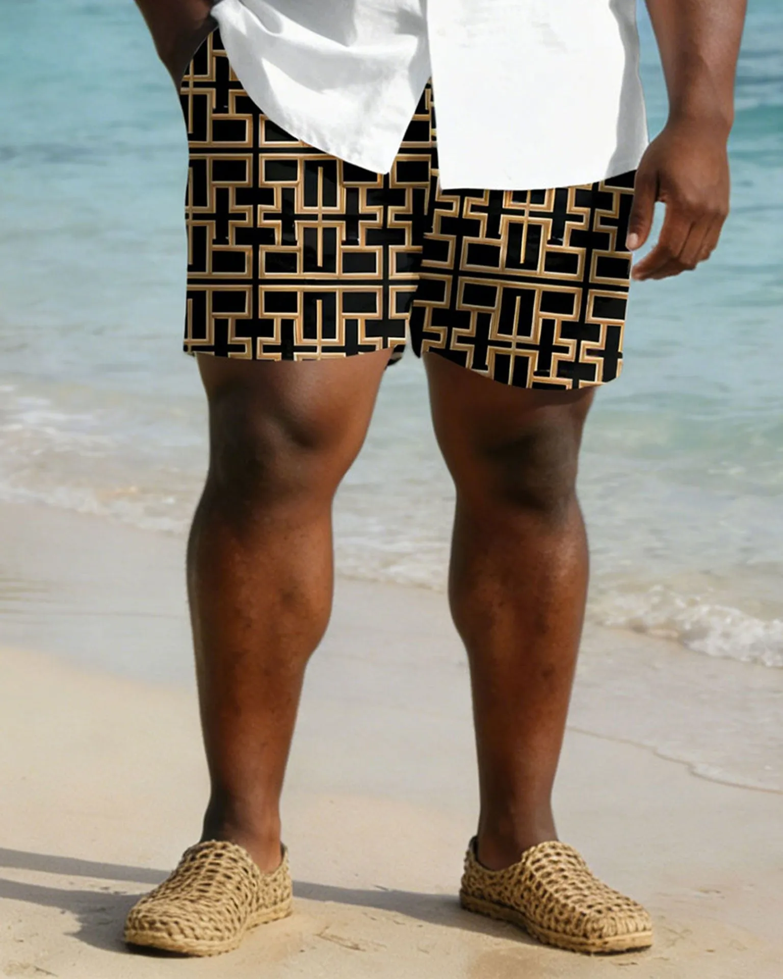 Men's Plus Size Chest Pocket Short Sleeve Shirt Shorts Set sold by Biggmans product image thumbnail 3