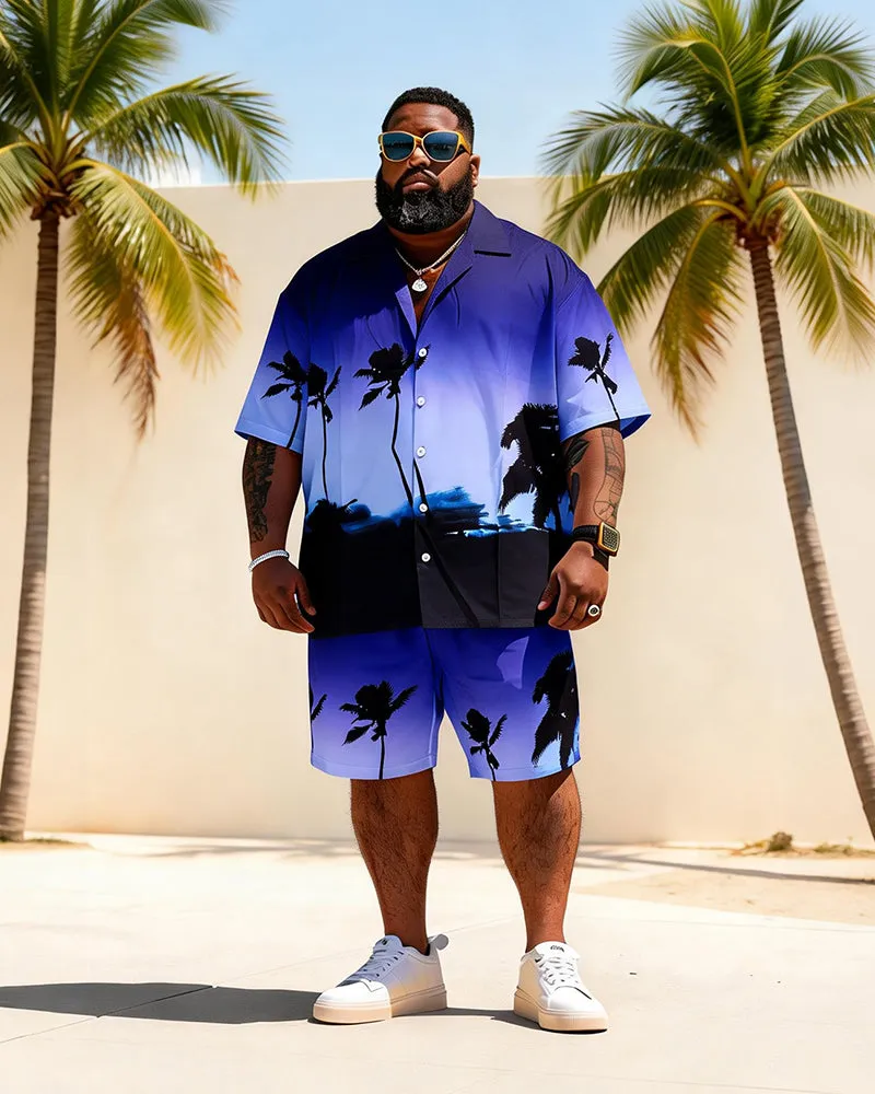 Big & Tall Men's Coconut Forest Sunset Short Sleeve Shirt Shorts Set sold by Biggmans