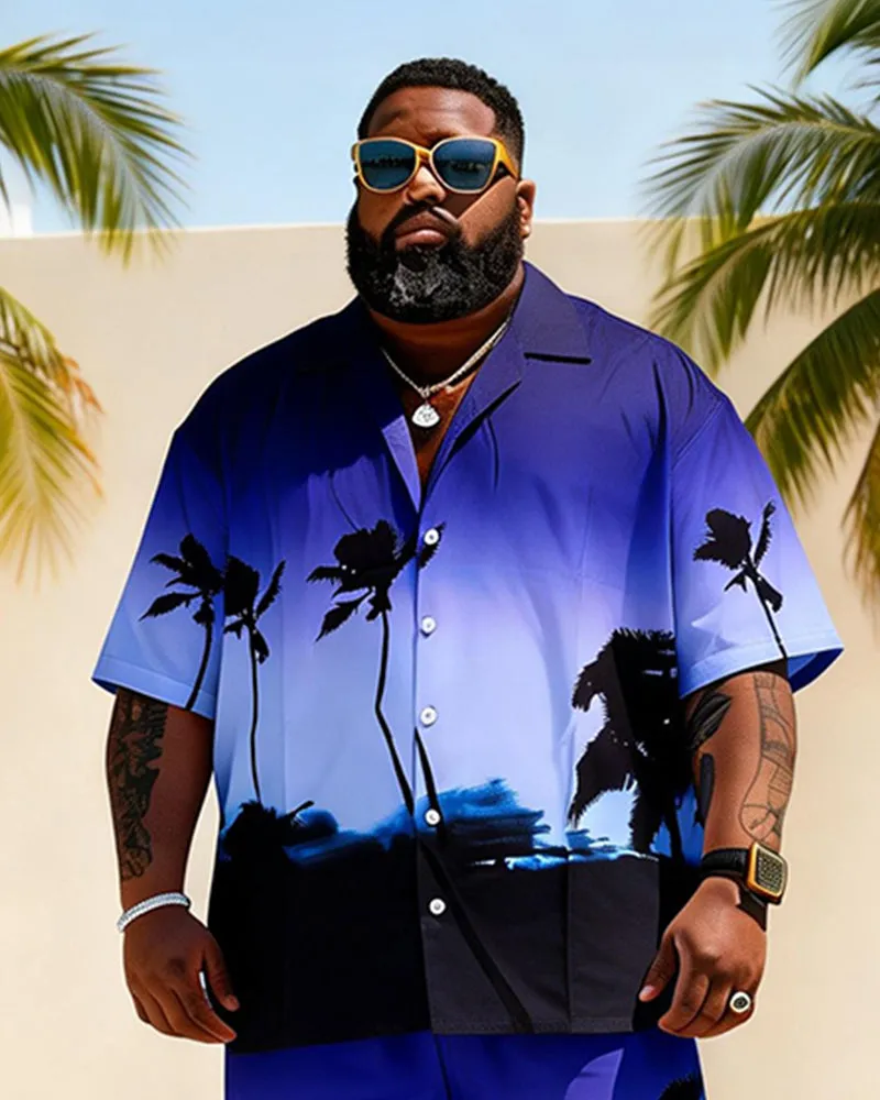 Big & Tall Men's Coconut Forest Sunset Short Sleeve Shirt Shorts Set sold by Biggmans product image thumbnail 2