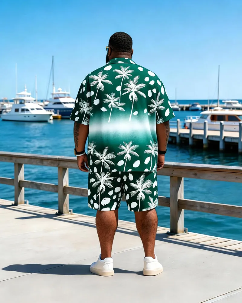 Big & Tall Men's Blue And White Splash Ink Coconut Printed Short Sleeve Shirt Shorts Set sold by Biggmans product image thumbnail 4