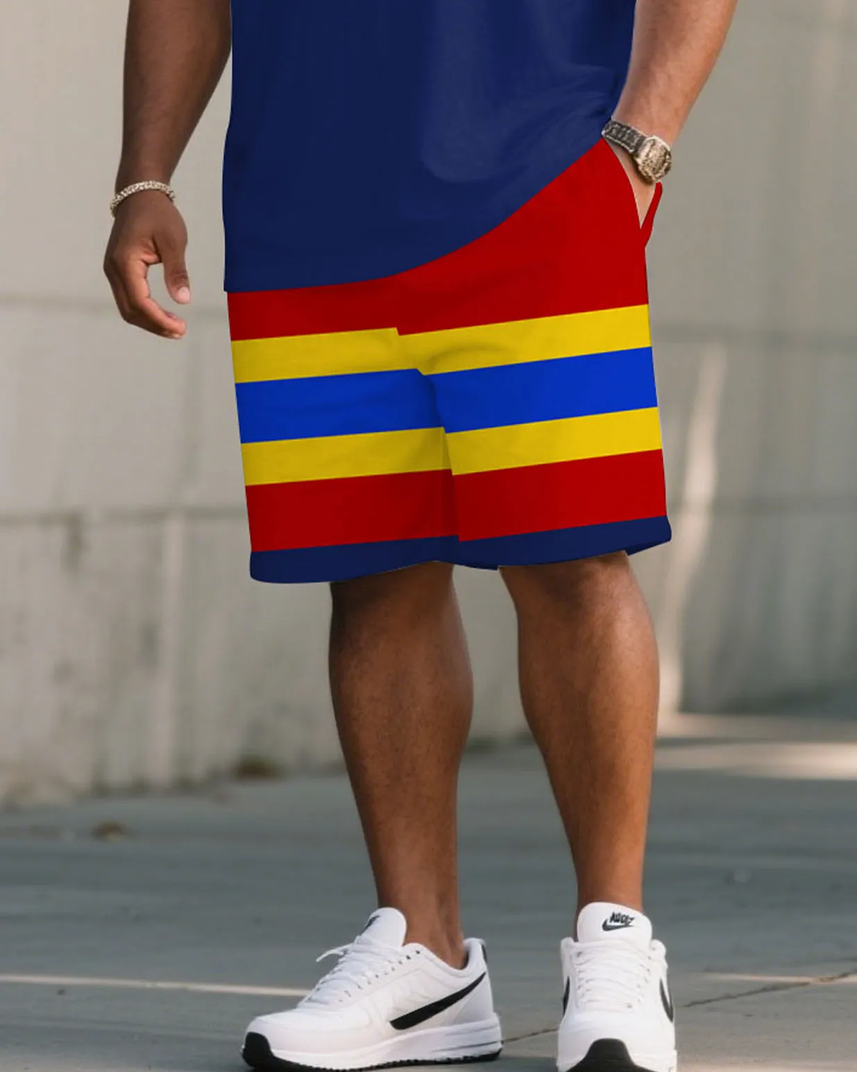 Men's Casual Large Size Short-sleeved Shorts Set sold by Biggmans product image thumbnail 3